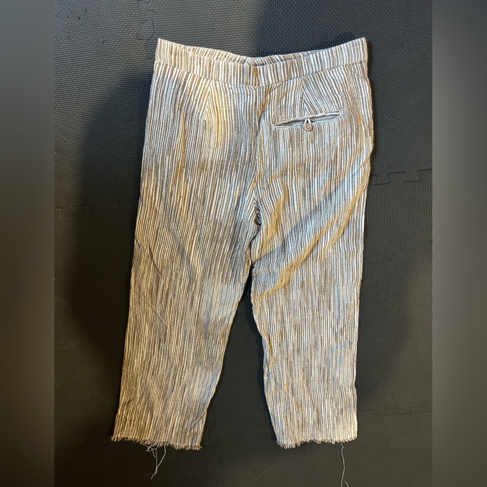 Free People Marta Yarn Stripe Dyed Trouser Pants size 4 100% cotton - Picture 7 of 12